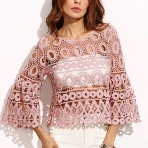 Pink Crochet Crop Top